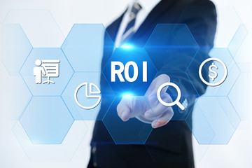 ROI Return on Investment Finance Profit Success Internet Business Technology Concept.