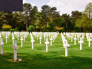 Fototapeta na wymiar Amerikanischer Soldatenfriedhof Coleville-sur-Mer