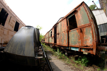 alte Züge und Eisenbahn