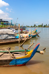 Fototapeta na wymiar Vietnamese river life on the Tan Chau Canal, Mekong River Delta, Vietnam, Indochina, Southeast Asia