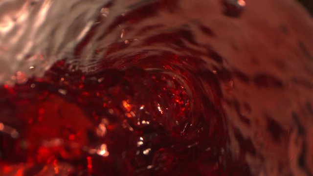 Wine Pouring with Swirl Whirlpool from Bottle in the Glass on Phantom and Laowa
