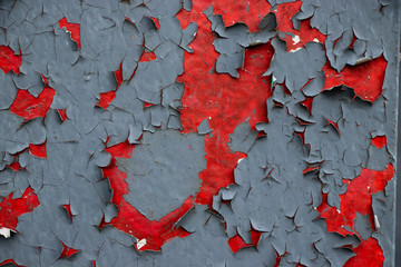 Red and grey paint chip worn metal texture