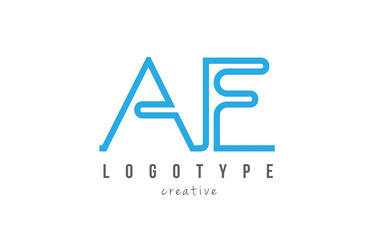AF A F blue joined line alphabet letter combination logo icon design