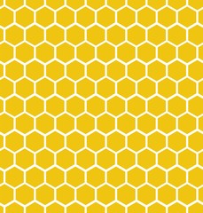 Hexagon honeycomb seamless background. Geometric decorative simple texture. Vector illustration.