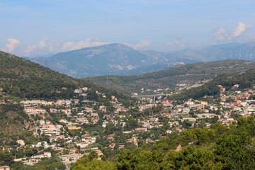 Southern France mountains village - aerial view