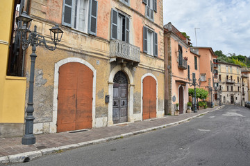 Old houses in Arpino, a town in central Italy