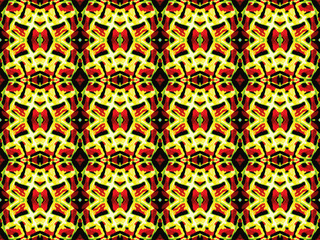 Seamless endless repeating bright ornament of multi-colored geometric shapes