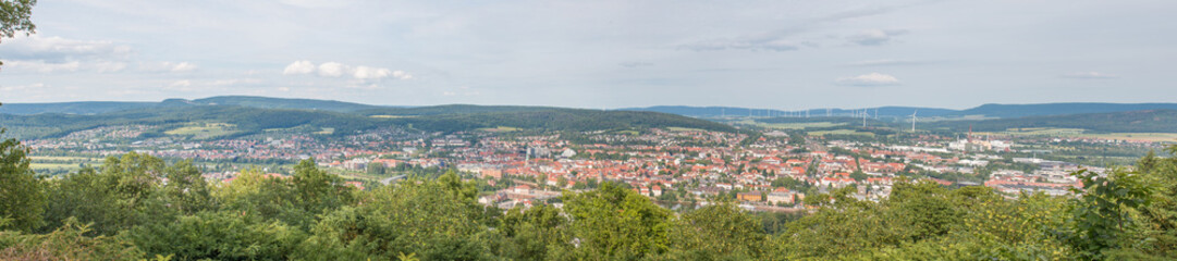 Fototapeta na wymiar Hameln Panoramic view from mountain Klüt Hameln Lower Saxony (Niedersachsen)
