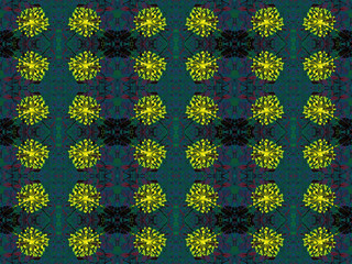 Seamless endless repeating bright ornament of multi-colored geometric shapes