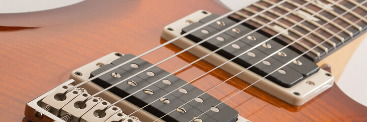 Electric guitar close up with sunburst finish. - 274625386