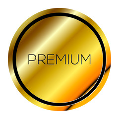 Isolated golden premium label over a white background - Vector