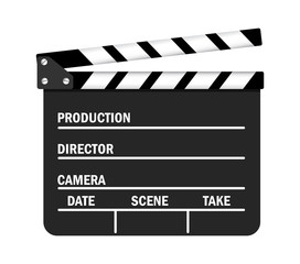 Clapper board on a white background for web sites. Vector
