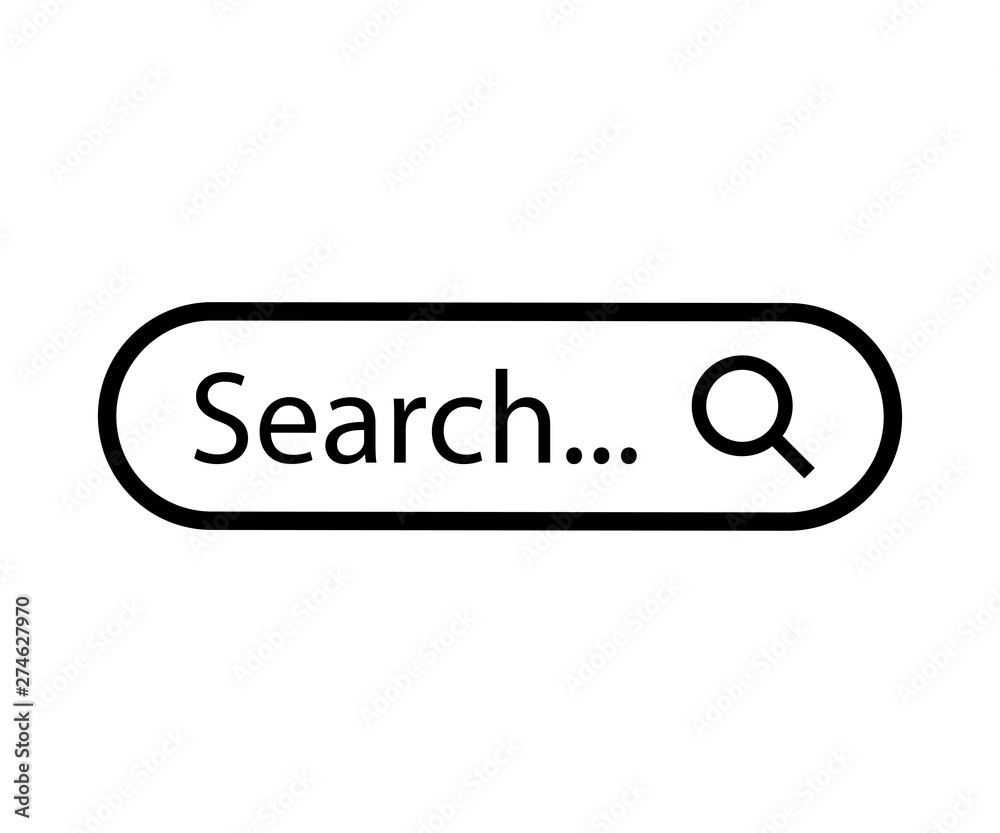Fototapete search bar web page internet browser element design, search box template isolated – for stock