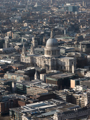 Fototapeta na wymiar UK, England, London, St Paul's cathedral aerial