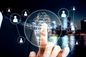 Businessman with fingerprint