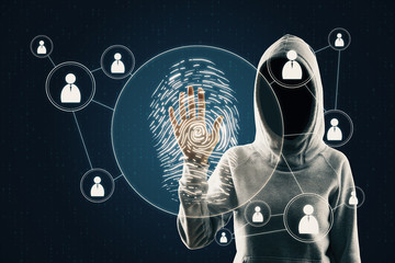 Hacker with fingerprint