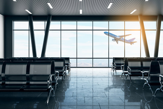 Clean airport lounge