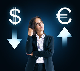 Choice, cryptocurrency and finance concept