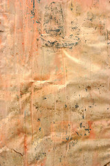 Old vintage blank ripped torn posters grunge texture background creased crumpled paper backdrop placard surface