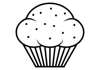 Dibujo de una magdalena sobre fondo blanco.