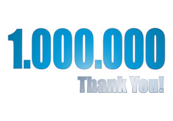 Título azul y gris de agradecimientos por un millón.