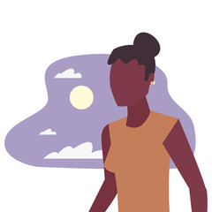 woman character night moon background