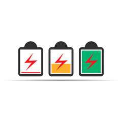 battery icon set, battery status color symbols. vector EPS10