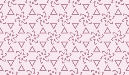 Modern pattern with curved line. Triangles, line, geometric elements. Vector Seamless illustration. Design for flyer, wallpaper, presentation, paper.