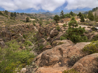 Naklejka premium Barranco de los Albaderos, obere teil, kletterwände