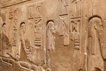 Egyptian Hieroglyphs in Luxor Temple, Luxor, Egypt