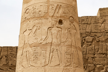 Egyptian Hieroglyphs in Luxor Temple, Luxor, Egypt