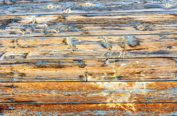 Naklejka premium Wooden planks with natural patterns as background