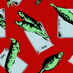  vector seamless pattern dried fish