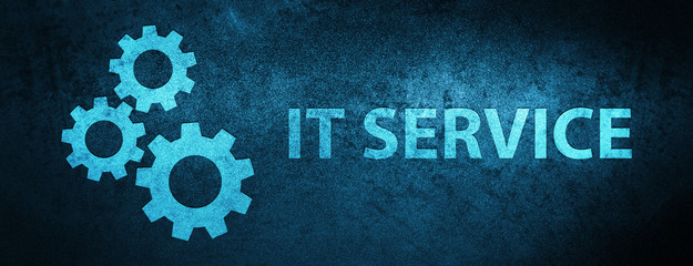 IT Service Gears icon Special Blue Banner Background