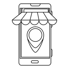 smartphone with parasol and delivery application