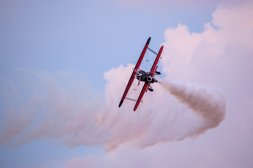 Air spectacular under cloudy sky