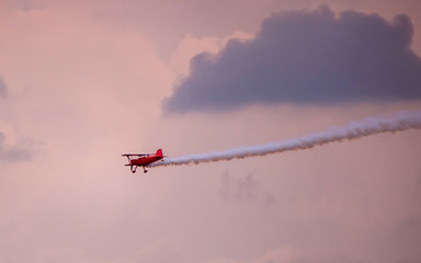 Air spectacular under cloudy sky
