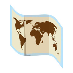 world map paper guide icon