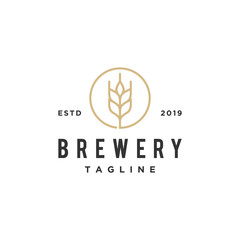 vintage icon brewery vector logo design