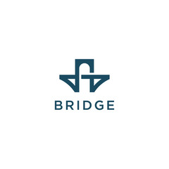 simple bridge symbol vector logo design