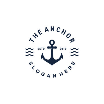 anchor symbol vector logo design