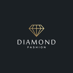luxury diamond jewelry for fashion brand vector icon logo design 