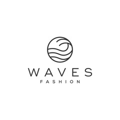 Fototapeta premium simple wave line vector logo design