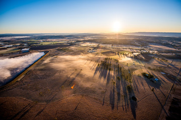 Farmland Outback Hot Air Ballooning Aerial View