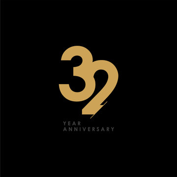 32 Year Anniversary Celebration Vector Template Design Illustration