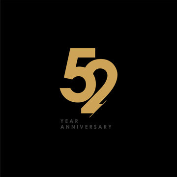 52 Year Anniversary Celebration Vector Template Design Illustration