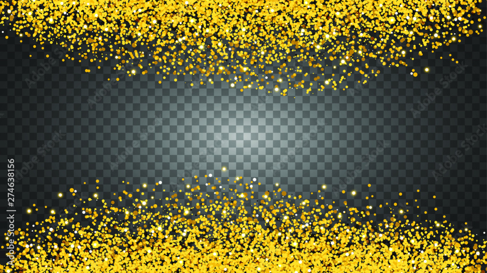 Aufkleber circle of gold glitter with small particles. abstract background with golden sparkles on transparent