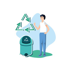 Avatar man with trash design