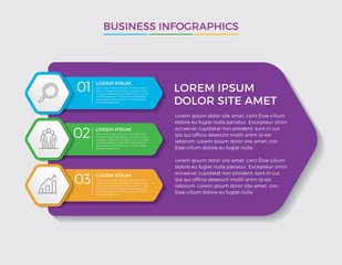 Infographic design vector and marketing icons can be used for workflow layout, diagram, annual report, web design.  Business concept with 3 options, steps or processes. - Vector 