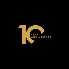 10 Year Anniversary Celebration Vector Template Design Illustration - obrazy, fototapety, plakaty